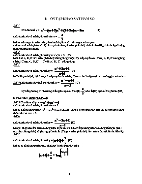 Toán học - Ôn tập khảo sát hàm số
